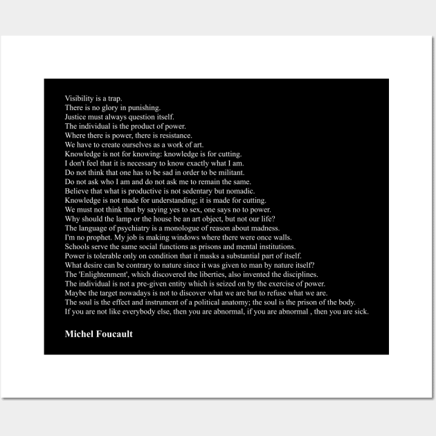 Michel Foucault Quotes Wall Art by qqqueiru